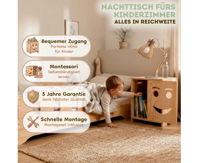 Nachttisch für Kinder KAPI Montessori Holz