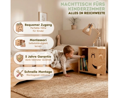 Nachttisch für Kinder KAPI Montessori Holz