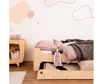 Kinderbett mit Schublade und Lattenrost TILA 10 Montessori Holz