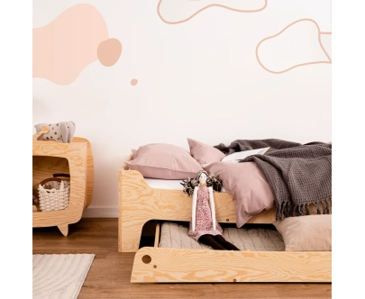 Kinderbett mit Schublade und Lattenrost TILA 10 Montessori Holz