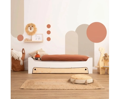 Kinderbett mit Schublade und Lattenrost TILA 10 Montessori Holz
