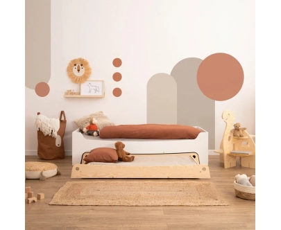 Kinderbett mit Schublade und Lattenrost TILA 10 Montessori Holz