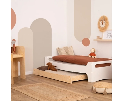 Kinderbett mit Schublade und Lattenrost TILA 10 Montessori Holz