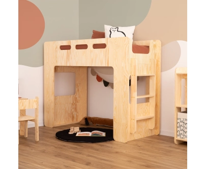 Hochbett für Kinder mit Lattenrost MIMI A Montessori Holz