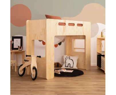 Hochbett für Kinder mit Lattenrost MIMI A Montessori Holz