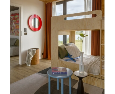 Etagenbett für Kinder mit Schublade und Lattenrost MIMI D Montessori Holz