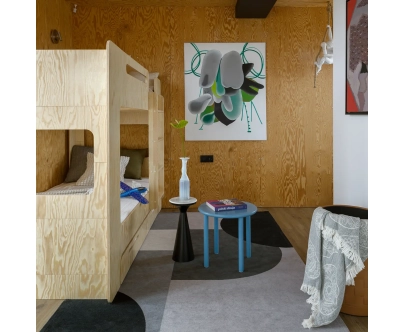 Etagenbett für Kinder mit Schublade und Lattenrost MIMI D Montessori Holz