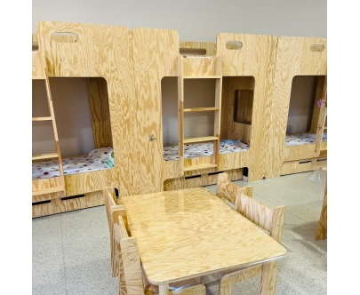 Etagenbett für Kinder mit Schublade und Lattenrost MIMI D Montessori Holz