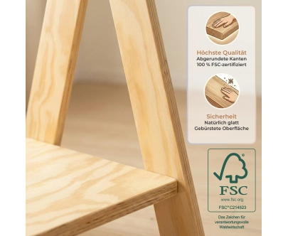 Kleiderständer für Kinder mit Ablage TIPI Montessori Holz