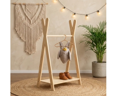 Kleiderständer für Kinder mit Ablage TIPI Montessori Holz