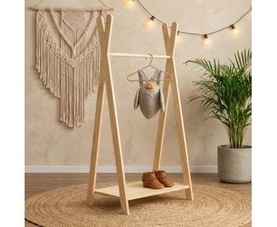Kleiderständer für Kinder mit Ablage TIPI Montessori Holz