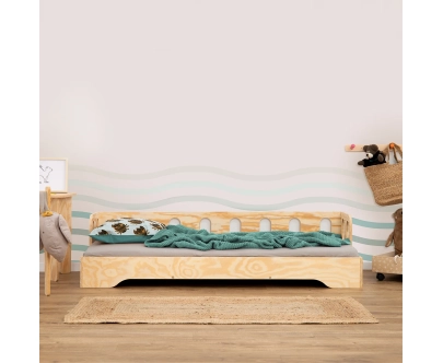Einzelbett für Kinder mit Rausfallschutz und Lattenrost Sofa TILA 1S Montessori Holz