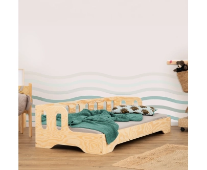 Einzelbett für Kinder mit Rausfallschutz und Lattenrost Sofa TILA 1S Montessori Holz