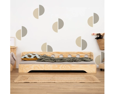 Einzelbett für Kinder mit Rausfallschutz und Lattenrost Sofa TILA 5S Montessori Holz