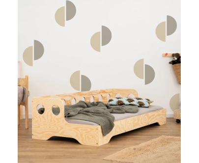 Einzelbett für Kinder mit Rausfallschutz und Lattenrost Sofa TILA 5S Montessori Holz