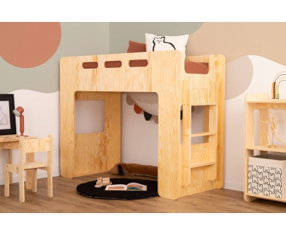Hochbett für Kinder mit Lattenrost MIMI A Montessori Holz