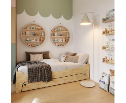 Kinderbett mit Schublade und Lattenrost TILA 10 Montessori Holz