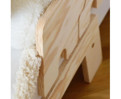 Einzelbett für Kinder mit Rausfallschutz und Lattenrost PUZZLE BR1 Montessori Holz