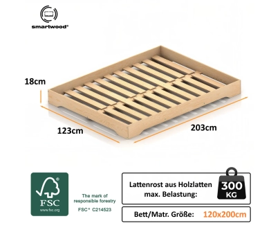 Bodenbett für Kinder mit Lattenrost TILA 7 Montessori Holz