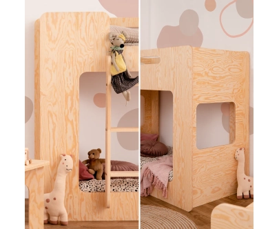 Etagenbett für Kinder mit Lattenrost MIMI Montessori Holz