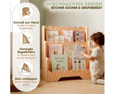 Kinderbücherregal LULU Montessori aus Holz