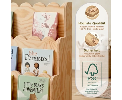 Kinderbücherregal LULU Montessori aus Holz