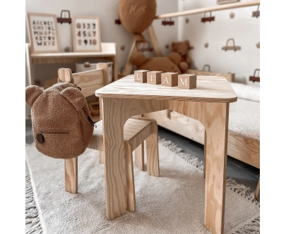 Kindertisch mit Stuhl Set TAB+KR Montessori Holz