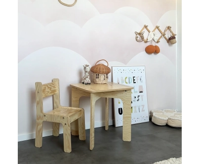 Kindertisch mit Stuhl Set TAB+KR Montessori Holz
