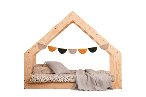 Hausbett für Kinder mit niedriger Konstruktion und Lattenrost MOON G Montessori Holz