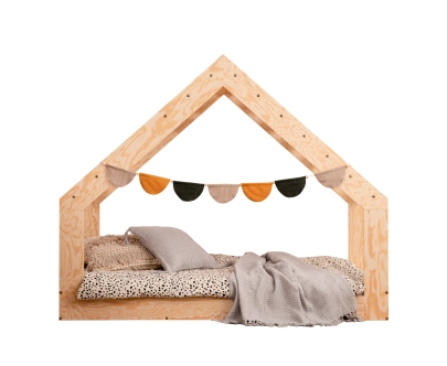 Hausbett für Kinder mit niedriger Konstruktion und Lattenrost MOON G Montessori Holz
