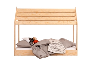 Hausbett für Kinder mit niedriger Konstruktion und Lattenrost MOON M Montessori Holz