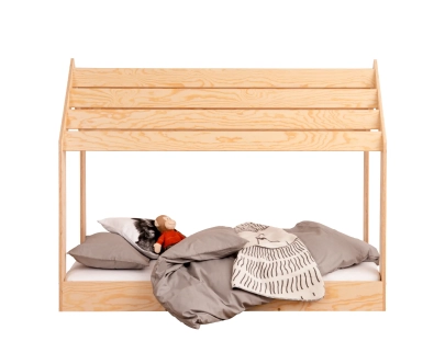 Hausbett für Kinder mit niedriger Konstruktion und Lattenrost MOON M Montessori Holz