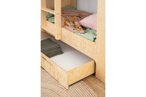 Etagenbett für Kinder mit Schublade und Lattenrost MIMI D Montessori Holz