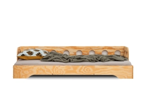 Einzelbett für Kinder mit Rausfallschutz und Lattenrost Sofa TILA 5S Montessori Holz