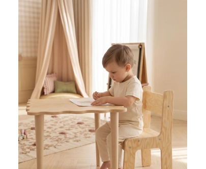 Kindertisch mit Stuhl SET NALU TAB Montessori Holz