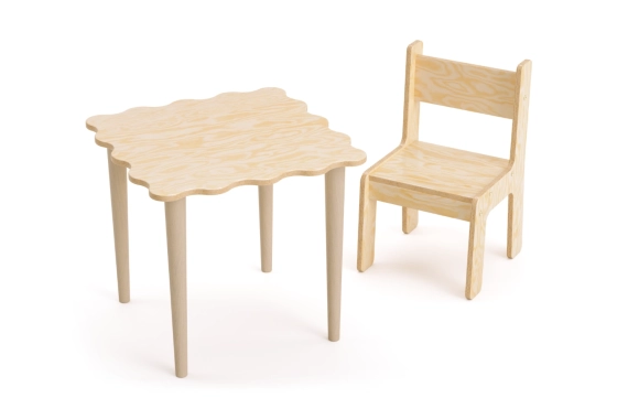 Kindertisch mit Stuhl SET NALU TAB Montessori Holz