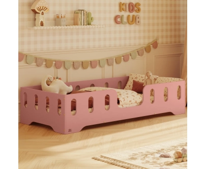 Einzelbett für Kinder mit Rausfallschutz und Lattenrost TILA 2 Montessori Holz
