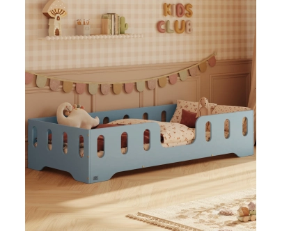 Einzelbett für Kinder mit Rausfallschutz und Lattenrost TILA 2 Montessori Holz