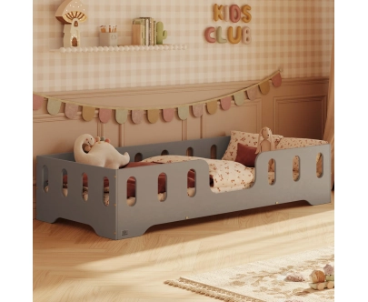 Einzelbett für Kinder mit Rausfallschutz und Lattenrost TILA 2 Montessori Holz