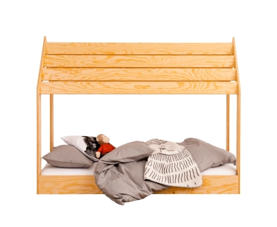 Hausbett für Kinder mit niedriger Konstruktion und Lattenrost MOON M Montessori Holz