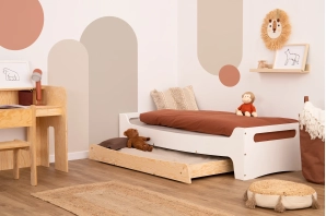 Kinderbett mit Schublade und Lattenrost TILA 10 Montessori Holz