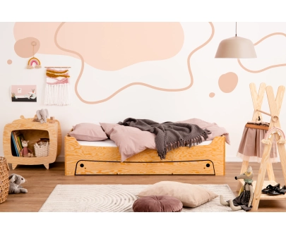 Kinderbett mit Schublade und Lattenrost TILA 10 Montessori Holz