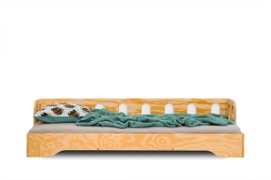 Einzelbett für Kinder mit Rausfallschutz und Lattenrost Sofa TILA 1S Montessori Holz