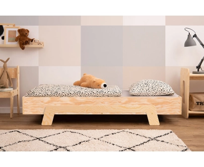Einzelbett für Kinder mit Lattenrost PUZZLE Montessori Holz