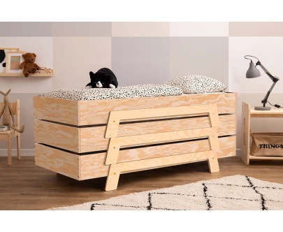 Einzelbett für Kinder mit Lattenrost PUZZLE Montessori Holz