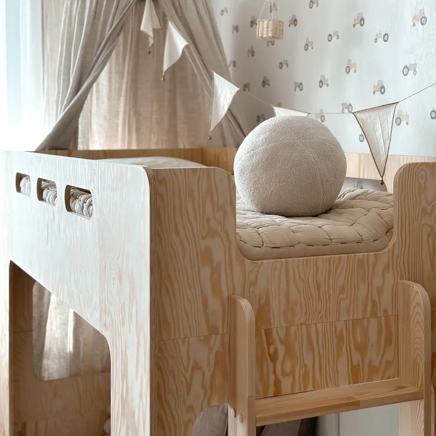 Hochbett für Kinder mit Lattenrost MIMI A Montessori Holz