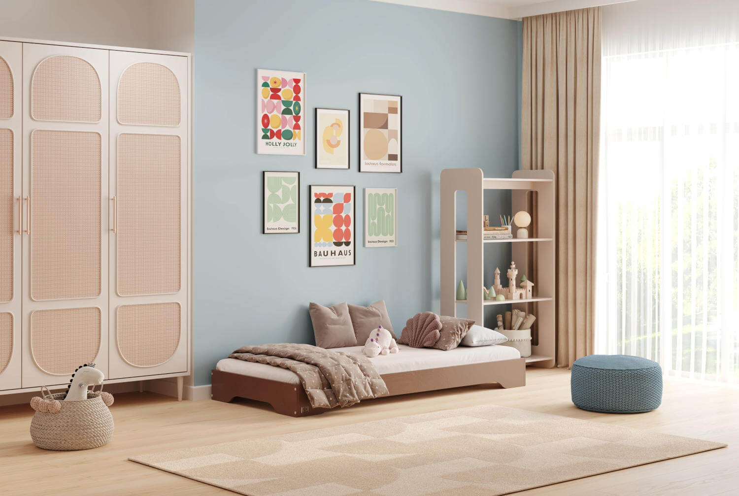 Bodenbett für Kinder mit Lattenrost TILA 7 Montessori Holz