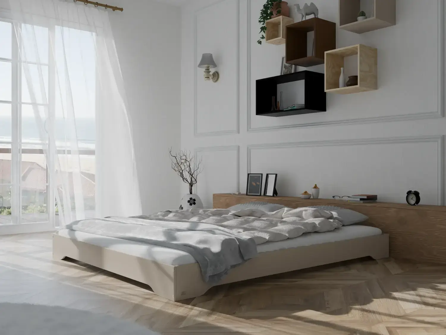 Bodenbett für Kinder mit Lattenrost TILA 7 Montessori Holz