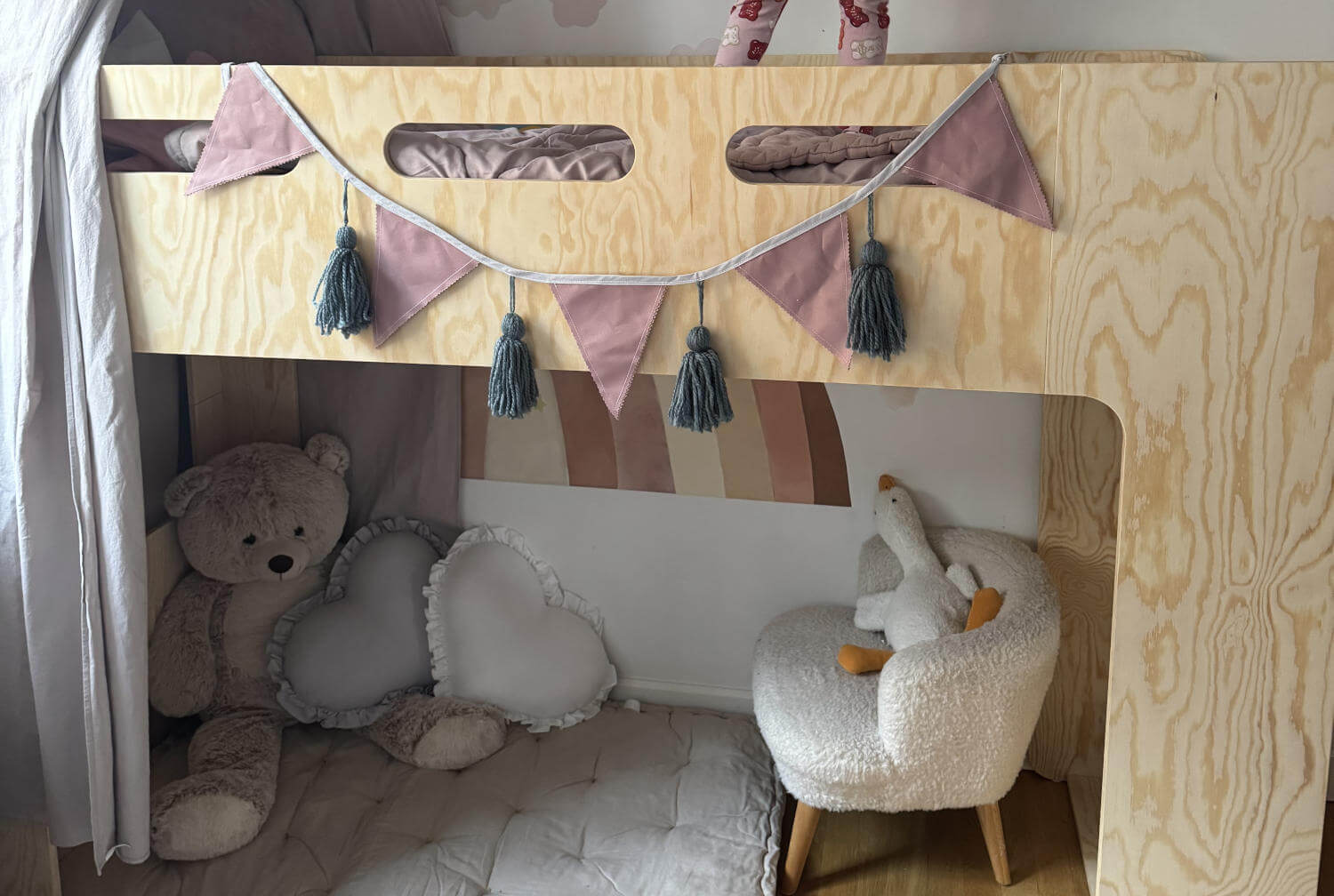 Hochbett für Kinder mit Lattenrost MIMI A Montessori Holz
