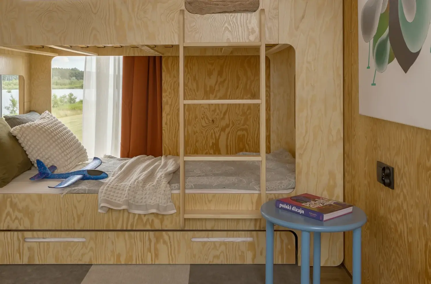 Etagenbett für Kinder mit Schublade und Lattenrost MIMI D Montessori Holz